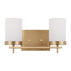 Zire Two Light Bath in Satin Brass by Visual Comfort Studio