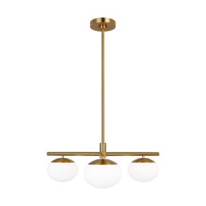 Lune 3-Light Semi-Flush Mount in Burnished Brass