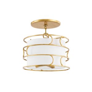 Reedley Three Light Semi Flush Mount in Vintage Gold Leaf by Troy Lighting