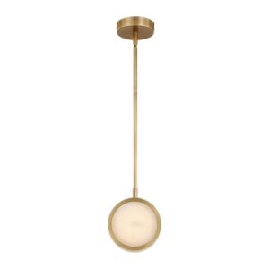 Blanco LED Pendant in Vintage Brass with Alabaster