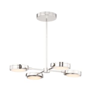 Blanco LED Pendant in Polished Nickel Alabaster by Alora