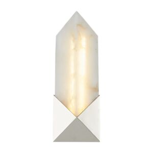 Caesar LED Bathroom Vanity Light in Polished Nickel with Alabaster