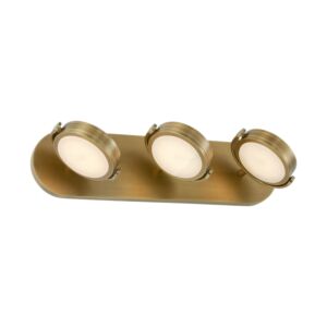 Blanco LED Bathroom Vanity Light in Vintage Brass with Alabaster