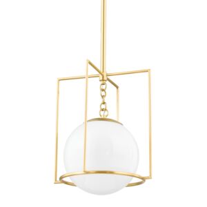 Frankie One Light Pendant in Aged Brass by Mitzi