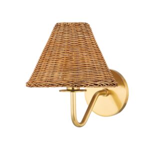 Issa One Light Wall Sconce in Aged Brass by Mitzi