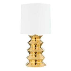 Zoe One Light Table Lamp in Aged Brass Ceramic Gold by Mitzi