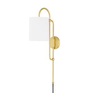 Caroline One Light Wall Sconce in Aged Brass by Mitzi