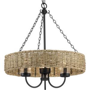 Pembroke 3-Light Outdoor Chandelier in Matte Black