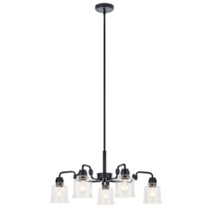 Aivian Five Light Chandelier in Black by Kichler