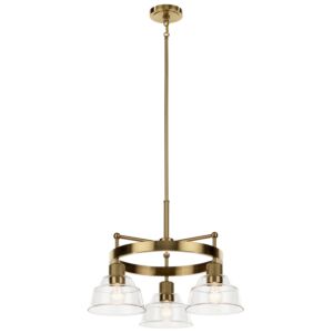 Eastmont Three Light Chandelier in Brushed Brass by Kichler