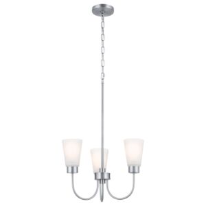 Erma 3-Light Chandelier in Brushed Nickel