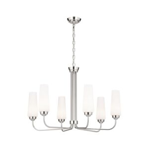 Truby 6-Light Chandelier in Polished Nickel