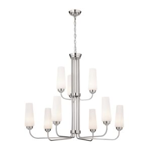 Truby Nine Light Chandelier in Polished Nickel by Kichler