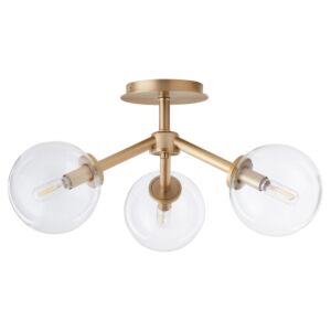 Rovi 3-Light Ceiling Mount in Aged Brass