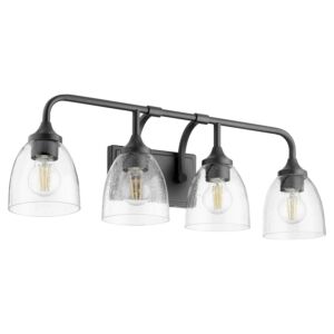 Enclave 4-Light Bathroom Vanity Light in Matte Black w with Clear/Seeded