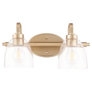 Reyes 2-Light Bathroom Vanity Light in Aged Brass