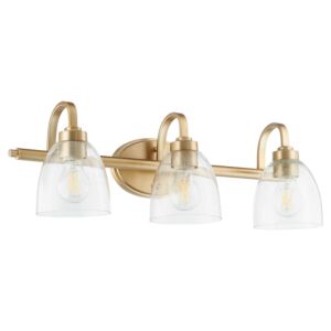 Reyes Three Light Vanity in Aged Brass by Quorum International