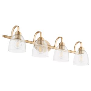 Reyes 4-Light Bathroom Vanity Light in Aged Brass