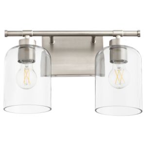 Tribute 2-Light Bathroom Vanity Light in Satin Nickel