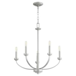 Reyes Five Light Chandelier in Classic Nickel by Quorum International