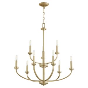 Reyes 9-Light Chandelier in Aged Brass