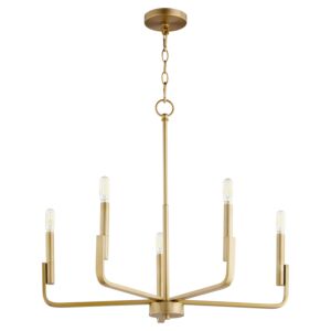 Tempo 6-Light Chandelier in Aged Brass