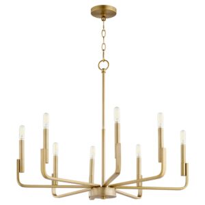 Tempo 8-Light Chandelier in Aged Brass