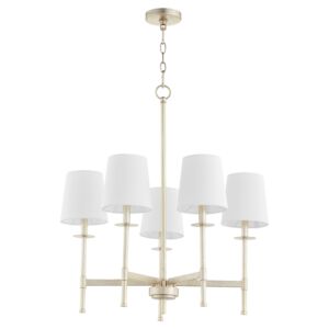 Belshaw 5-Light Chandelier in Aged Silver Leaf