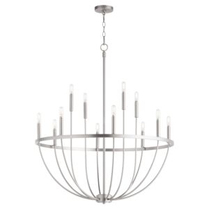 Tribute 12 Light Chandelier in Satin Nickel by Quorum International