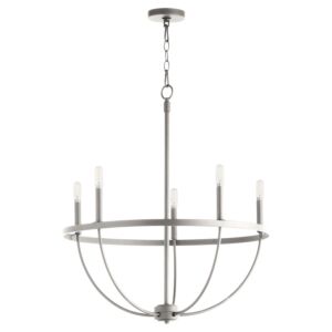 Tribute Five Light Chandelier in Satin Nickel by Quorum International