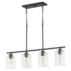 Tribute 4-Light Linear Chandelier in Matte Black