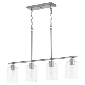 Tribute 4-Light Linear Chandelier in Satin Nickel