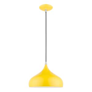 Amador 1-Light Pendant in Shiny Yellow w with Polished Chrome