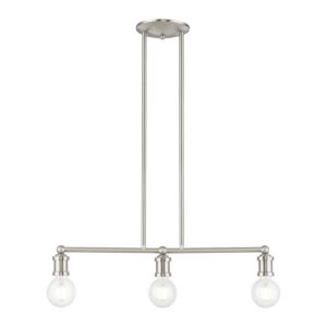 Lansdale 3-Light Linear Chandelier in Brushed Nickel