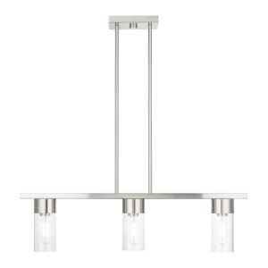 Carson 3-Light Linear Chandelier in Brushed Nickel