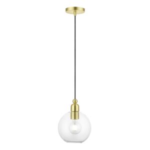 Downtown 1-Light Pendant in Satin Brass