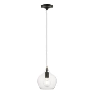 Aldrich 1-Light Pendant in Black w with Brushed Nickel