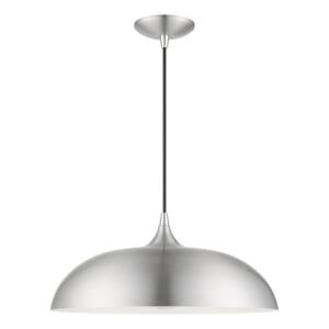 Amador 1-Light Pendant in Brushed Aluminum w with Polished Chrome