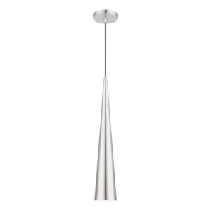 Noho 1-Light Pendant in Brushed Aluminum w with Polished Chrome