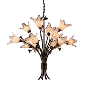 Fioritura 12-Light Chandelier in Aged Bronze