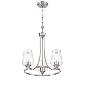 Ashford Three Light Chandelier in Brushed Nickel by Millennium