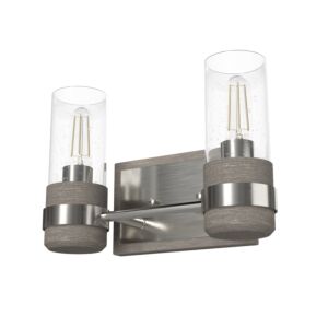 Hunter River Mill 2-Light Bathroom Vanity Light in Brushed Nickel