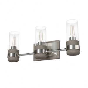 Hunter River Mill 3-Light Bathroom Vanity Light in Brushed Nickel