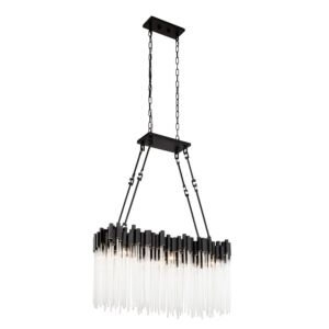 Matrix Six Light Linear Pendant in Matte BlackFrench Gold by Varaluz