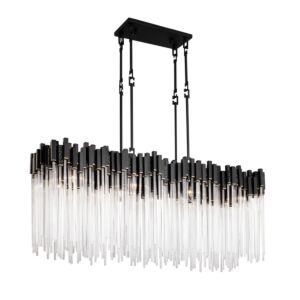 Matrix Eight Light Linear Pendant in Matte BlackFrench Gold by Varaluz