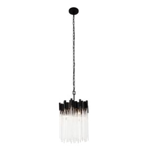 Matrix Three Light Pendant in Matte BlackFrench Gold by Varaluz