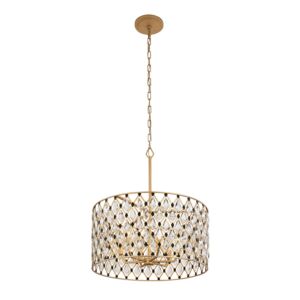 Windsor Six Light Pendant in French GoldMatte Black by Varaluz