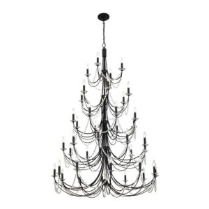 Brentwood 40 Light Chandelier in Carbon by Varaluz