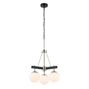 Allie Three Light Chandelier in BlackPolished Nickel by Varaluz