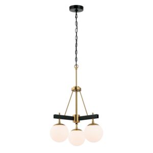 Allie Three Light Chandelier in BlackSatin Brass by Varaluz